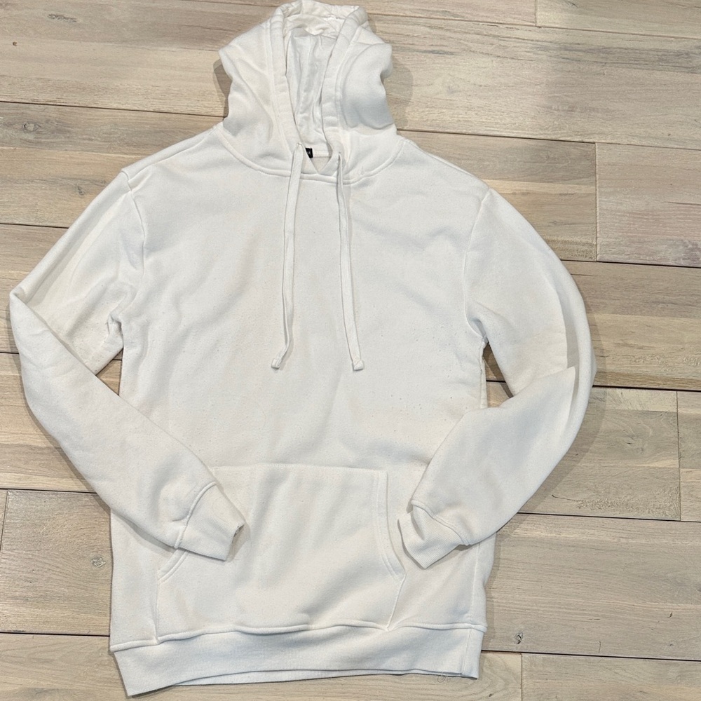 White Hoodie Sweatshirt Very Soft, Long length
